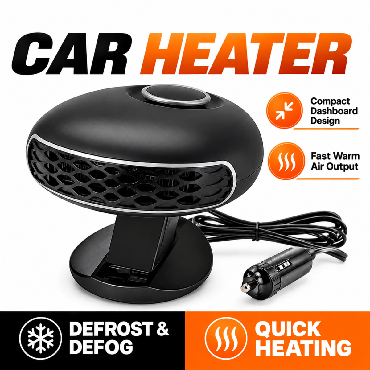 ⏳ Last Day 49% OFF ✨Portable Car Heater Defroster with 360-Degree Rotating Base