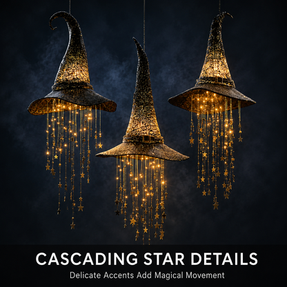 🎃 Lighted Witch Hat Hanging Chime🧙‍♀️