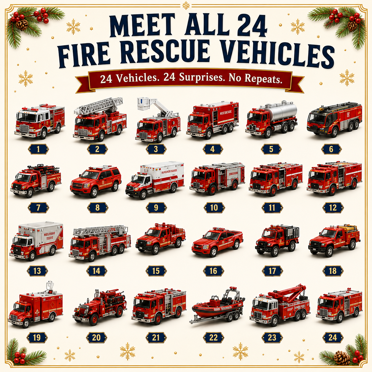 🚜Build the Fleet Collection 24-Day Vehicle Advent Calendar Series