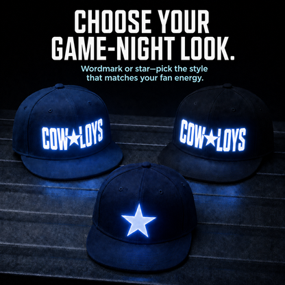 Light-Up Game Day Fan Cap – Glow Logo Flat-Brim Hat