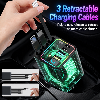 ⚡ The Car Charger That Charges 7 Devices & Lights Up Your Ride — Starry Ambient Light + 120W Fast Charging
