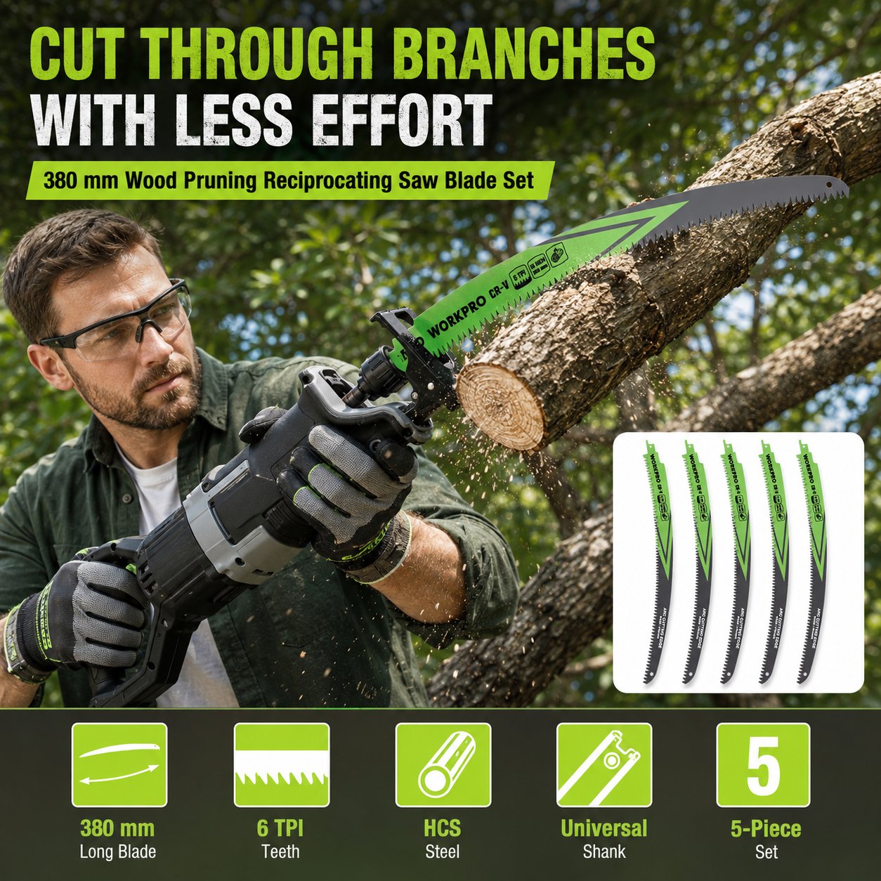 380 mm Wood Pruning Saw Blade Set 🪚