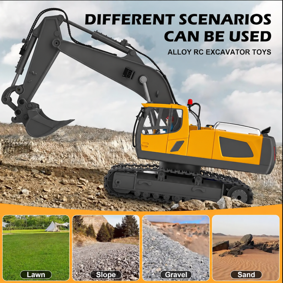 🔥 50% OFF 🎁4-Vehicle RC Construction Set🚜 Built For Little Builders