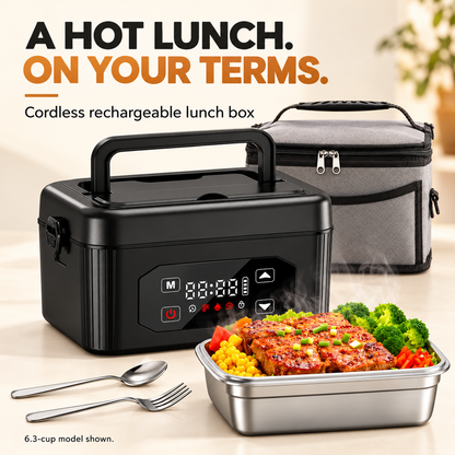 🍱 Cordless Self-Heating Lunch Box – Hot Meals on Your Schedule
