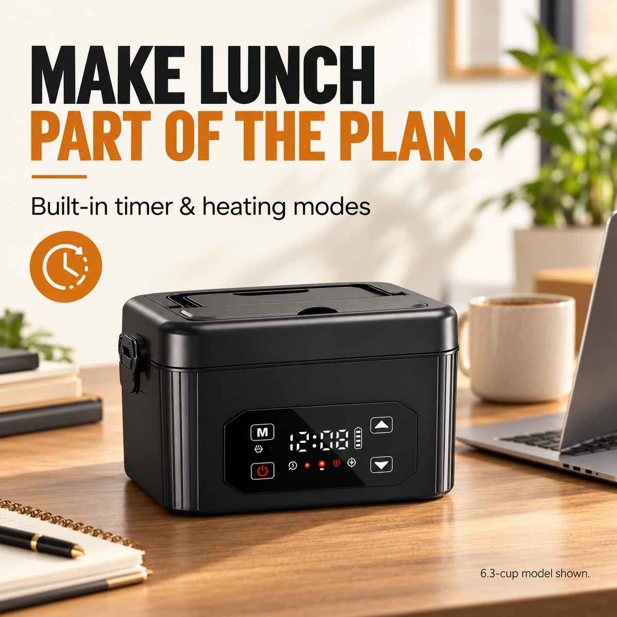 🍱 Cordless Self-Heating Lunch Box – Hot Meals on Your Schedule
