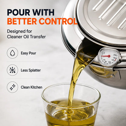 🍟 Fry Crispy Food at Home – Stovetop Deep Fryer Pot with Thermometer & Drain Rack