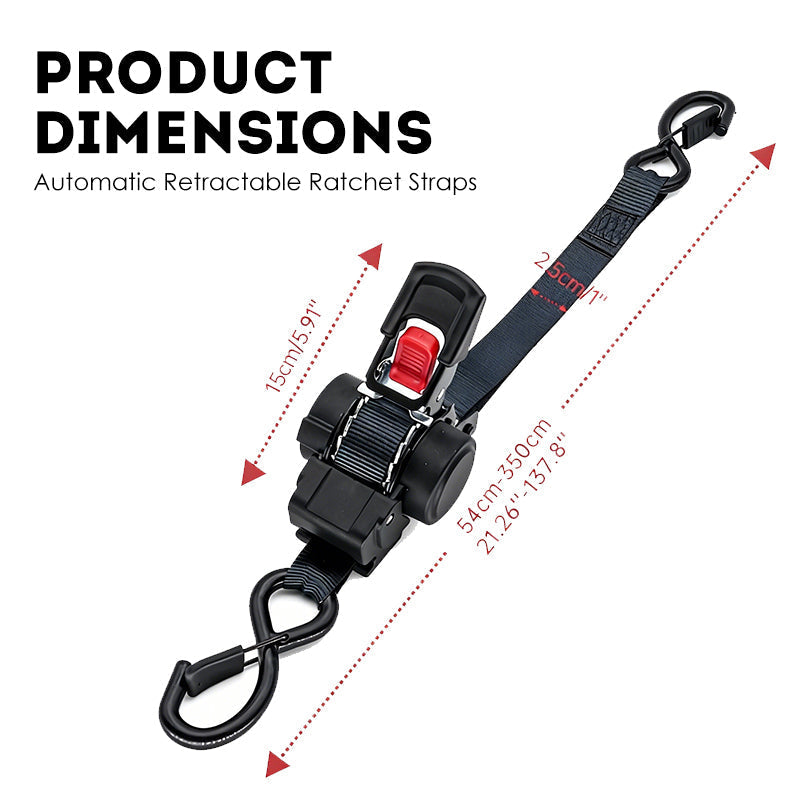 🥳2026 HOT SALE🥳💞50K+ SOLD! 🔒🚚 50% OFF! Automatic Retractable Ratchet Tie-Down Strap – auto-retract, ratchet tensioning, double hooks. 640kg max load, polyester webbing. Secure cargo easily! 🛡️💪